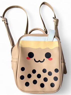 Kawaii Tan Bubble‎ Tea Mini Backpack